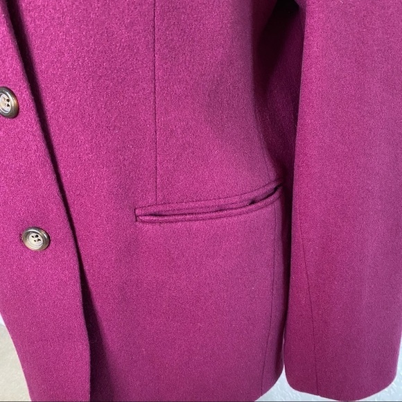 L.L. Bean Purple Wool Cashmere Blend Blazer Jacket Size 10 - Picture 3 of 9